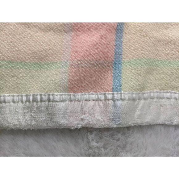 Pastel Multi-Color Square/Rectangle Pattern Acrylic Throw Baby Blanket 38" x 30" - Picture 9 of 10